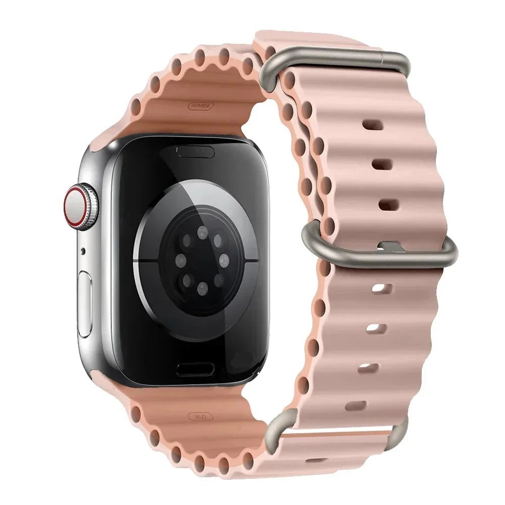 Silicone Strap For watch band 44mm 40mm 49mm 45mm 41mm 38mm accessorie correa bracelet iWatch Ultra 2 series 7 6 5 se 8 9