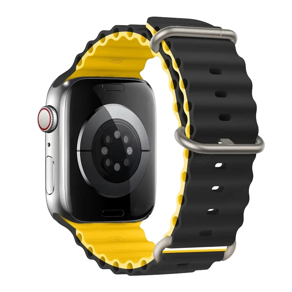 Silicone Strap For watch band 44mm 40mm 49mm 45mm 41mm 38mm accessorie correa bracelet iWatch Ultra 2 series 7 6 5 se 8 9
