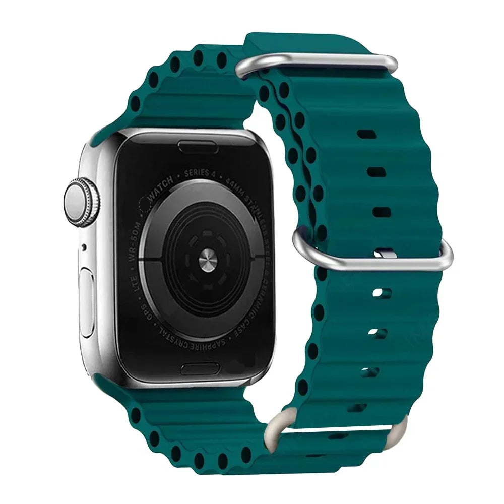 Silicone Strap For watch band 44mm 40mm 49mm 45mm 41mm 38mm accessorie correa bracelet iWatch Ultra 2 series 7 6 5 se 8 9