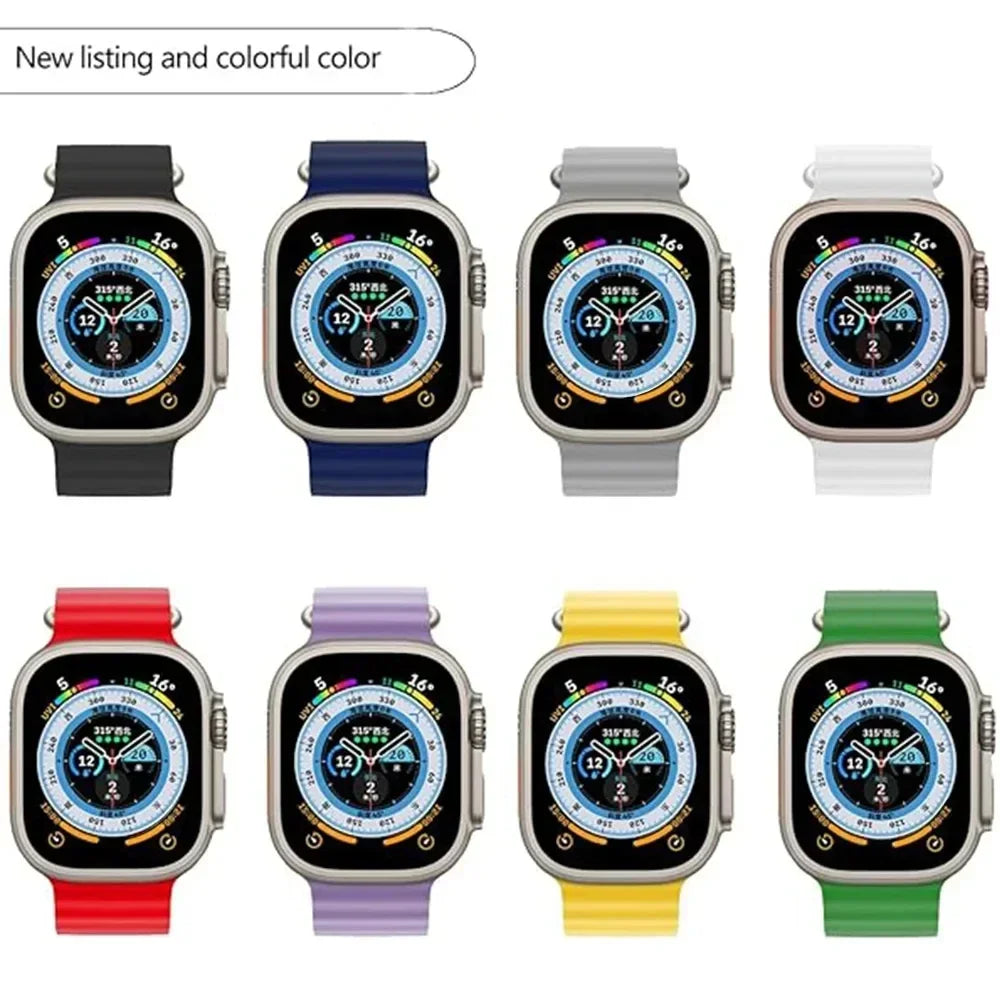 Silicone Strap For watch band 44mm 40mm 49mm 45mm 41mm 38mm accessorie correa bracelet iWatch Ultra 2 series 7 6 5 se 8 9