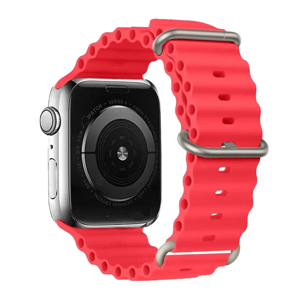 Silicone Strap For watch band 44mm 40mm 49mm 45mm 41mm 38mm accessorie correa bracelet iWatch Ultra 2 series 7 6 5 se 8 9