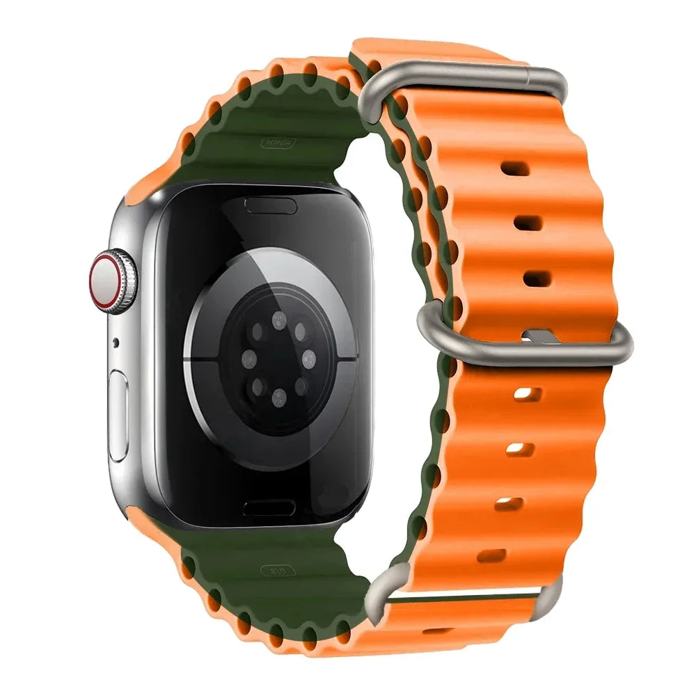 Silicone Strap For watch band 44mm 40mm 49mm 45mm 41mm 38mm accessorie correa bracelet iWatch Ultra 2 series 7 6 5 se 8 9