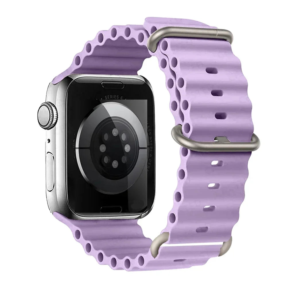Silicone Strap For watch band 44mm 40mm 49mm 45mm 41mm 38mm accessorie correa bracelet iWatch Ultra 2 series 7 6 5 se 8 9