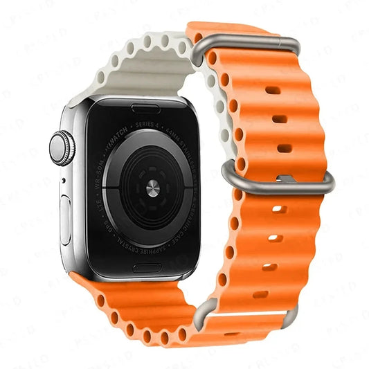 Silicone Strap For watch band 44mm 40mm 49mm 45mm 41mm 38mm accessorie correa bracelet iWatch Ultra 2 series 7 6 5 se 8 9