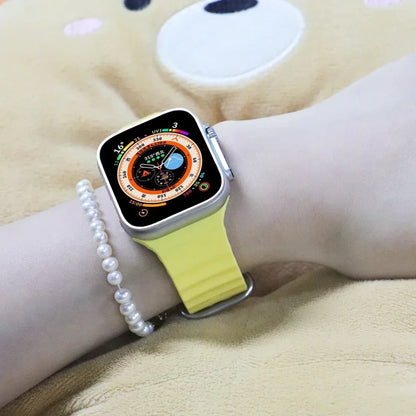 Silicone Strap For watch band 44mm 40mm 49mm 45mm 41mm 38mm accessorie correa bracelet iWatch Ultra 2 series 7 6 5 se 8 9