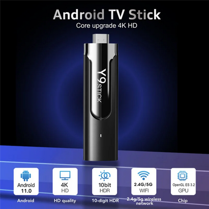 Black Plastic M98 Y9 TV Stick Android 11 S905 HD 4K 3D 2GB +16 GB Dual Wifi Language Remote Control Media Player Smart TV Box-T4