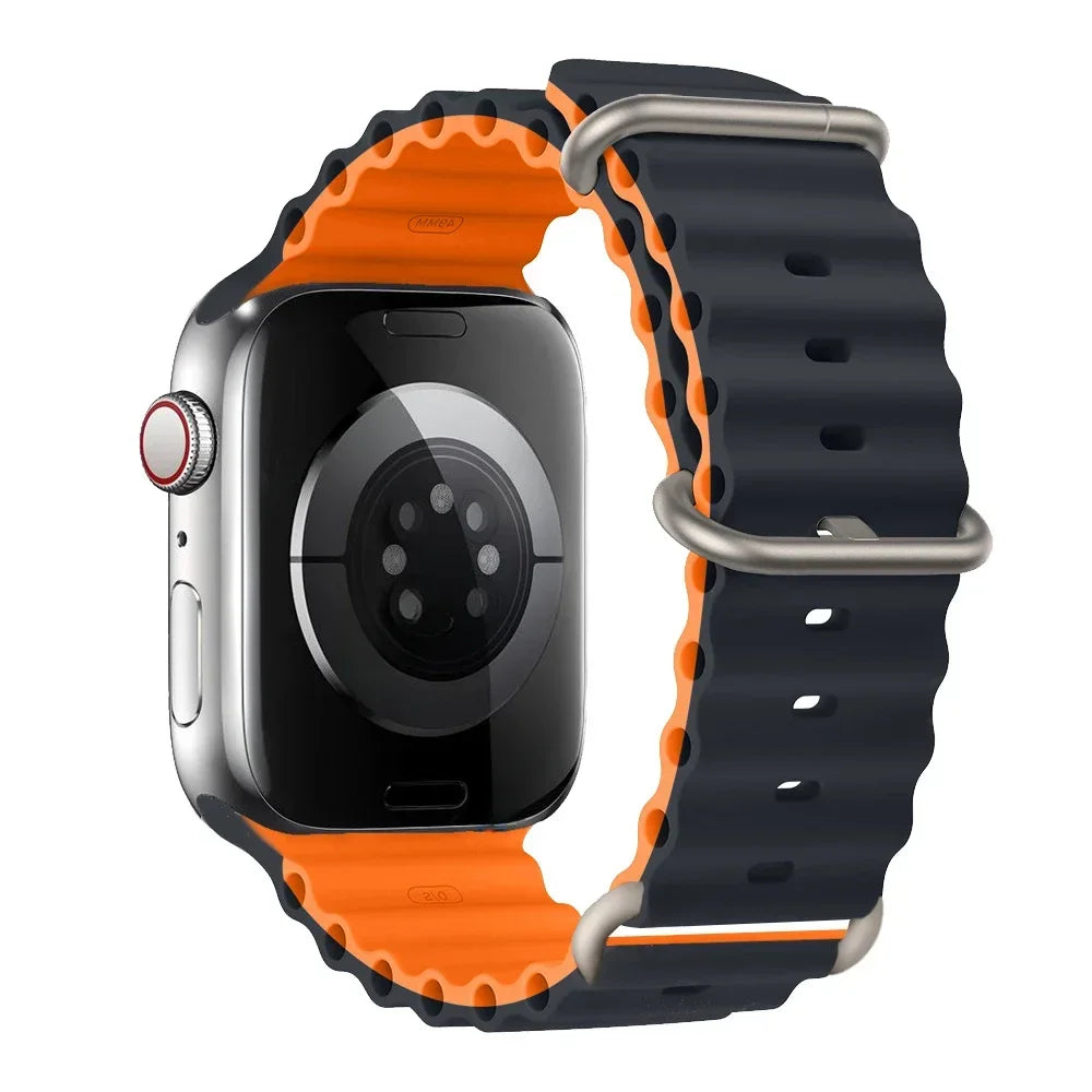 Silicone Strap For watch band 44mm 40mm 49mm 45mm 41mm 38mm accessorie correa bracelet iWatch Ultra 2 series 7 6 5 se 8 9