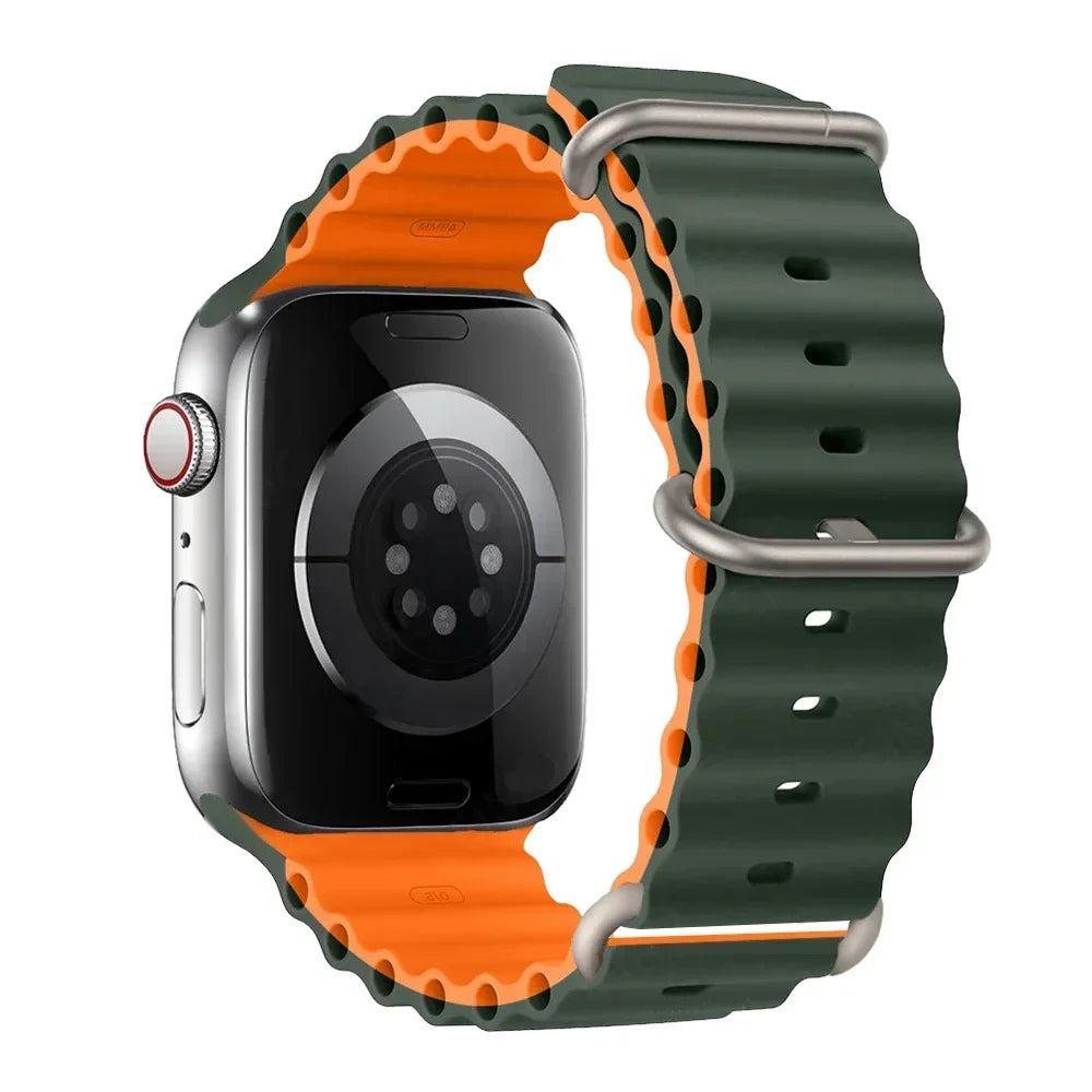 Silicone Strap For watch band 44mm 40mm 49mm 45mm 41mm 38mm accessorie correa bracelet iWatch Ultra 2 series 7 6 5 se 8 9