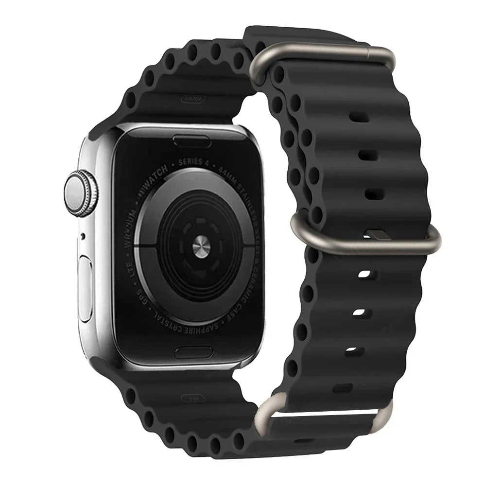 Silicone Strap For watch band 44mm 40mm 49mm 45mm 41mm 38mm accessorie correa bracelet iWatch Ultra 2 series 7 6 5 se 8 9