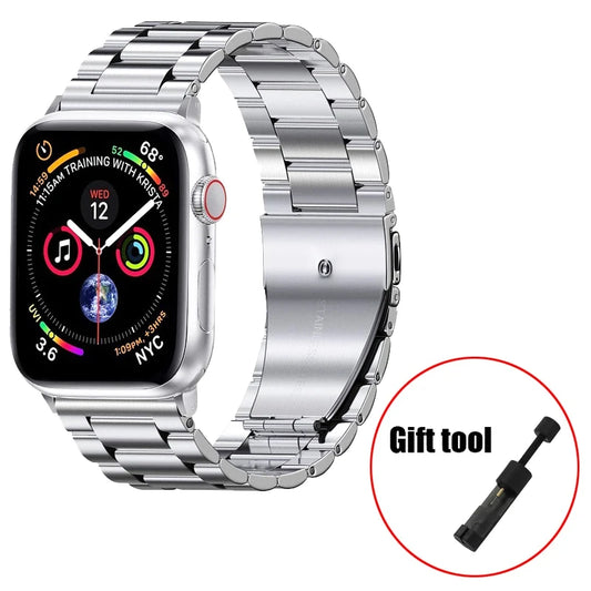 Metal Strap For Apple Watch Ultra 49mm 9 8 7 45mm 41mm Stainless Steel Bracelet For iWatch 6 5 SE 3 44mm 42mm 40mm 38mm S10 42mm