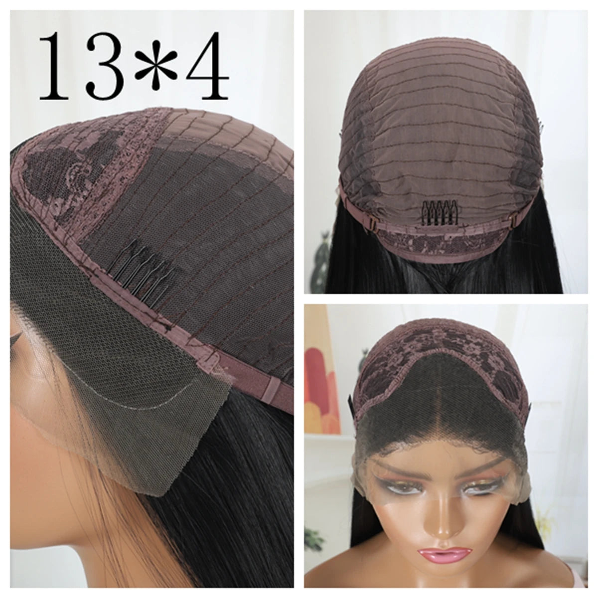 Loose Wave Black Color Synthetic Soft 13X4 HD Lace Frontal Wig For Black Women Prepucked Bleach Knots Glueless Wig Daily Party