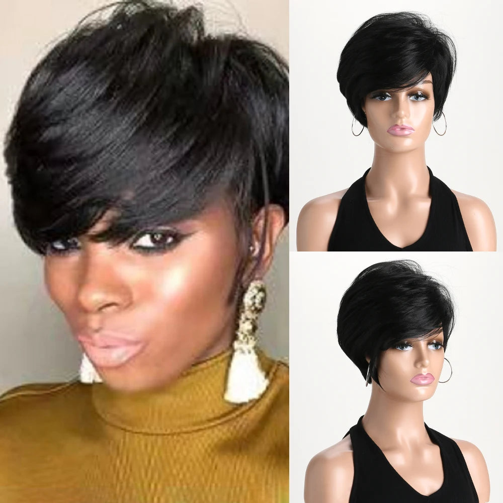 Black Wig  Natural Wigs for Women Short curly Synthetic Wig Daily Party Heat Resistant Hair