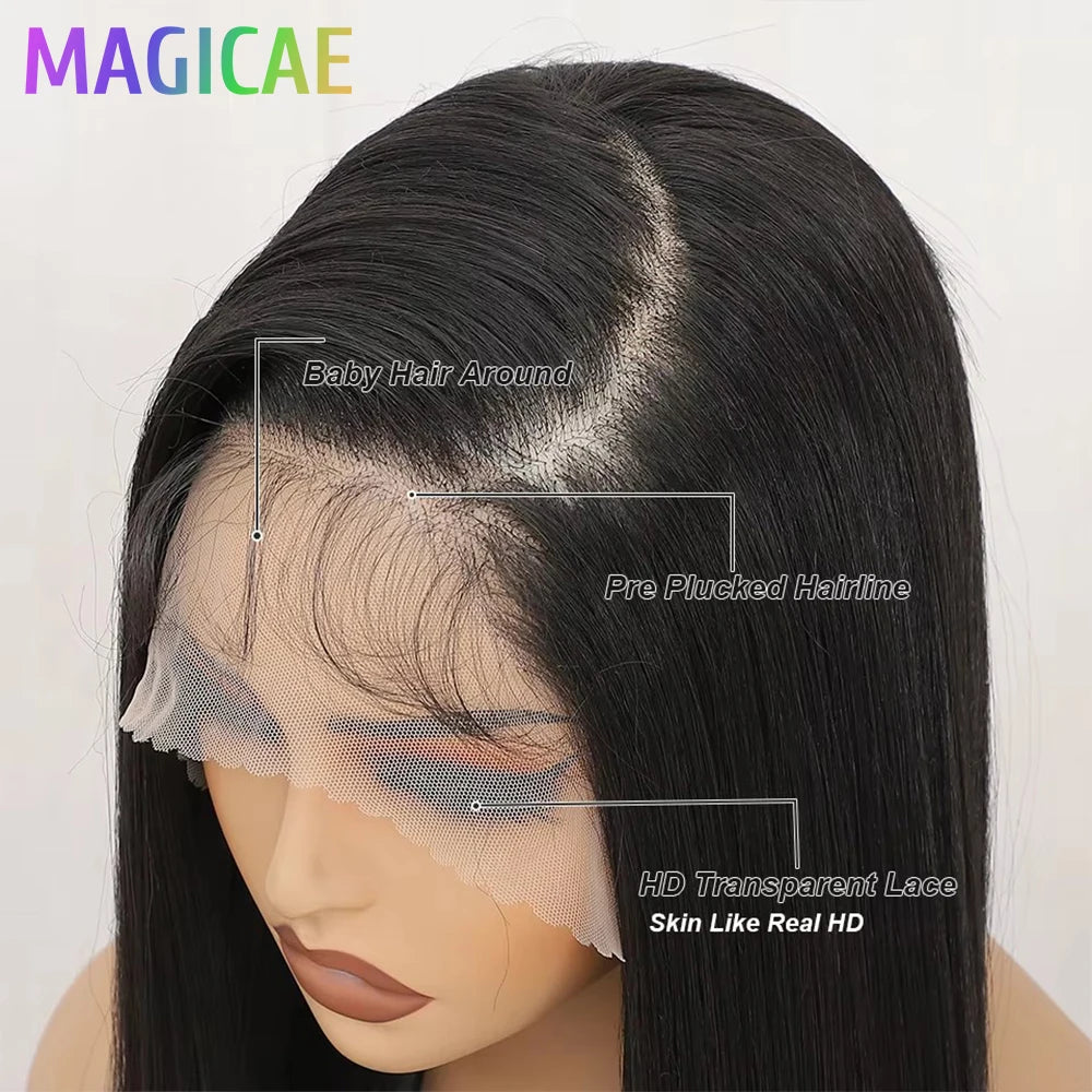 30Inch 13X4 Straight Lace Frontal Wigs Light Brown P12/24 Ombre Colored Pre-pluck Soft Natural High Temperature Cosplay Wigs