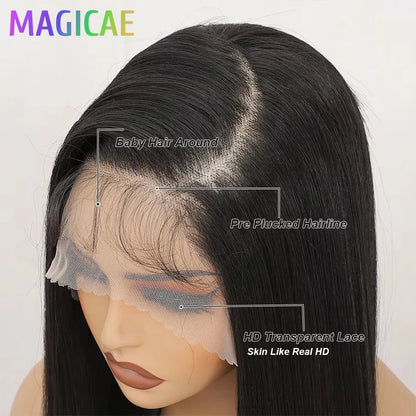 30Inch 13X4 Straight Lace Frontal Wigs Light Brown P12/24 Ombre Colored Pre-pluck Soft Natural High Temperature Cosplay Wigs