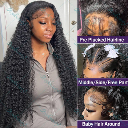 200 Density Curly 360 Full Wigs Loose Deep Wave Hd Lace Frontal Wig 13x6 Brazilian 40 42Inch 13x4 Transparent Lace Front Wig
