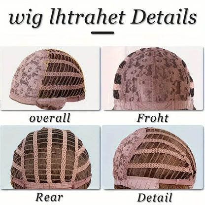 Natural Layered Hair Wigs For Women Daily Party Use Brown Ombre Synthetic Wigs Long Straight Fake Hair With Bangs Heat Resistant