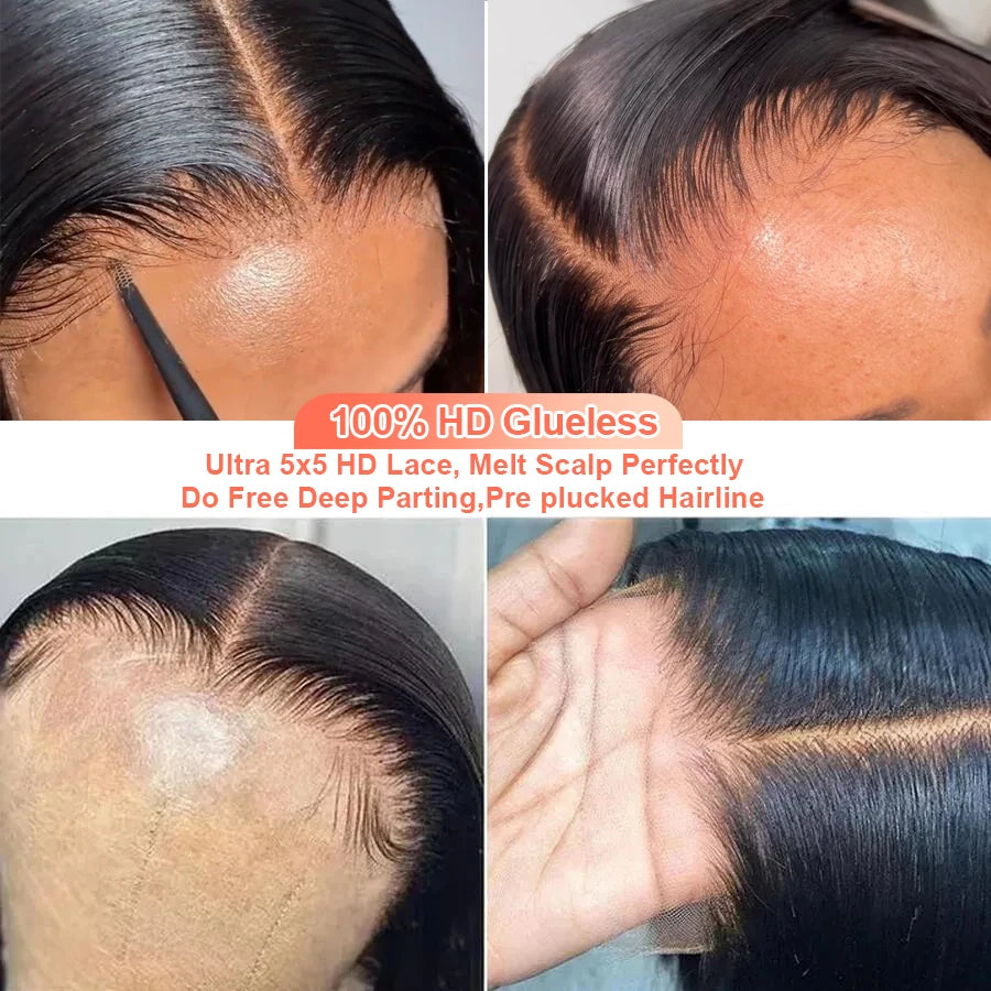 BEEOS 250% Glueless Wear&Go 6x6 7x7 HD Lace Front Human Hair Wigs Body Wave Pre-Plucked 5x5 HD Lace Closure Wig For Women Remy