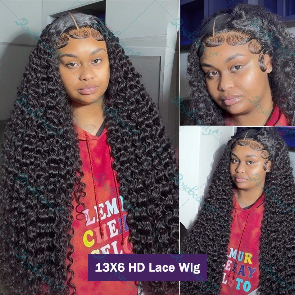 200 Density Curly 360 Full Wigs Loose Deep Wave Hd Lace Frontal Wig 13x6 Brazilian 40 42Inch 13x4 Transparent Lace Front Wig
