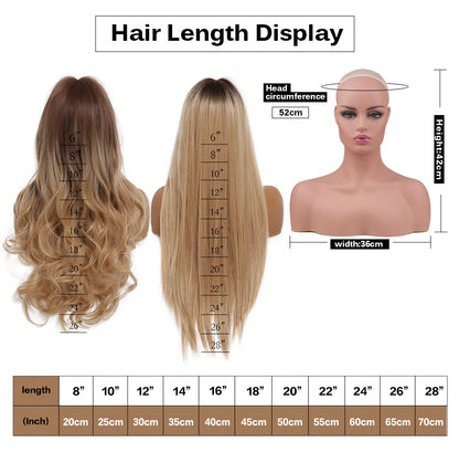 Natural Layered Hair Wigs For Women Daily Party Use Brown Ombre Synthetic Wigs Long Straight Fake Hair With Bangs Heat Resistant