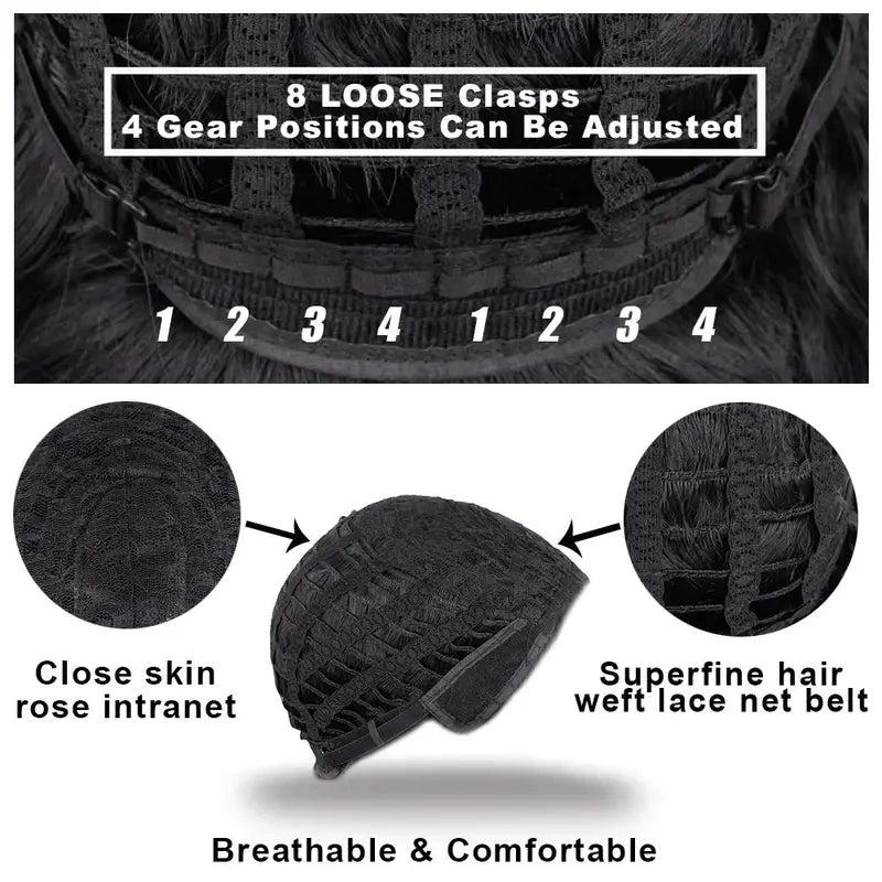 Black Wig  Natural Wigs for Women Short curly Synthetic Wig Daily Party Heat Resistant Hair