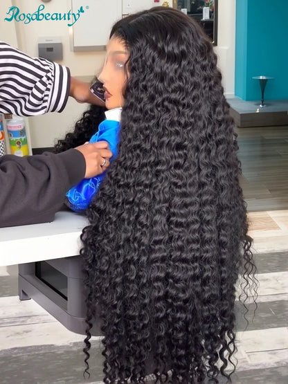 200 Density Curly 360 Full Wigs Loose Deep Wave Hd Lace Frontal Wig 13x6 Brazilian 40 42Inch 13x4 Transparent Lace Front Wig