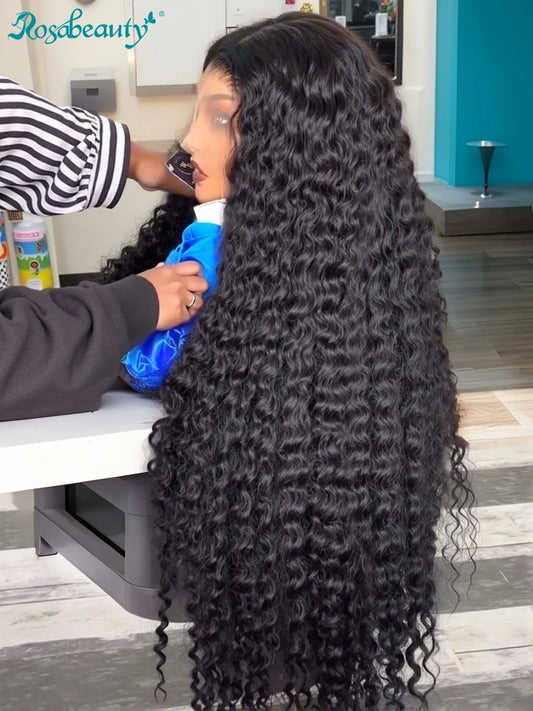 200 Density Curly 360 Full Wigs Loose Deep Wave Hd Lace Frontal Wig 13x6 Brazilian 40 42Inch 13x4 Transparent Lace Front Wig