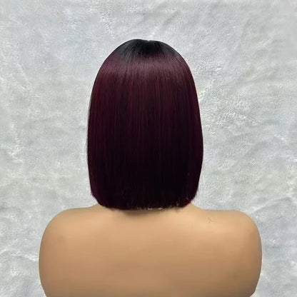 2x6 Lace Closure Bob Wigs Vietnam Raw Bone Straight Human Hair Short Bob Glueless Wigs for Women 180% Density Natural Black