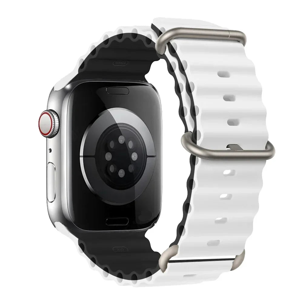 Silicone Strap For watch band 44mm 40mm 49mm 45mm 41mm 38mm accessorie correa bracelet iWatch Ultra 2 series 7 6 5 se 8 9