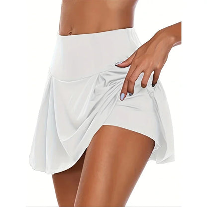 12 Colour Versatile Y2K High-Waist Skort - Breathable Stretch Fabric for All-Season Sports Fashion Non-Sheer Comfort Fit