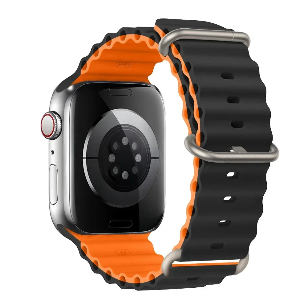Silicone Strap For watch band 44mm 40mm 49mm 45mm 41mm 38mm accessorie correa bracelet iWatch Ultra 2 series 7 6 5 se 8 9