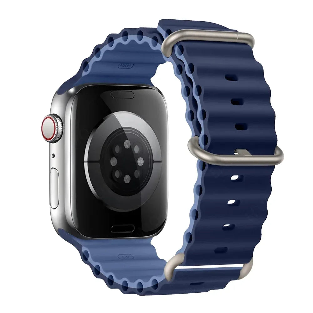 Silicone Strap For watch band 44mm 40mm 49mm 45mm 41mm 38mm accessorie correa bracelet iWatch Ultra 2 series 7 6 5 se 8 9