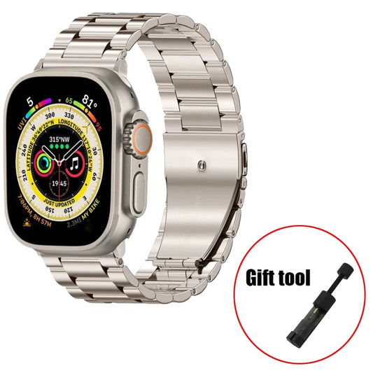 Metal Strap For Apple Watch Ultra 49mm 9 8 7 45mm 41mm Stainless Steel Bracelet For iWatch 6 5 SE 3 44mm 42mm 40mm 38mm S10 42mm