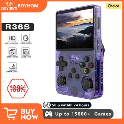 Open Source R36S Retro Handheld Video Game Console Linux System 3.5 Inch IPS Screen Portable Pocket Video Player 64GB 128G Games